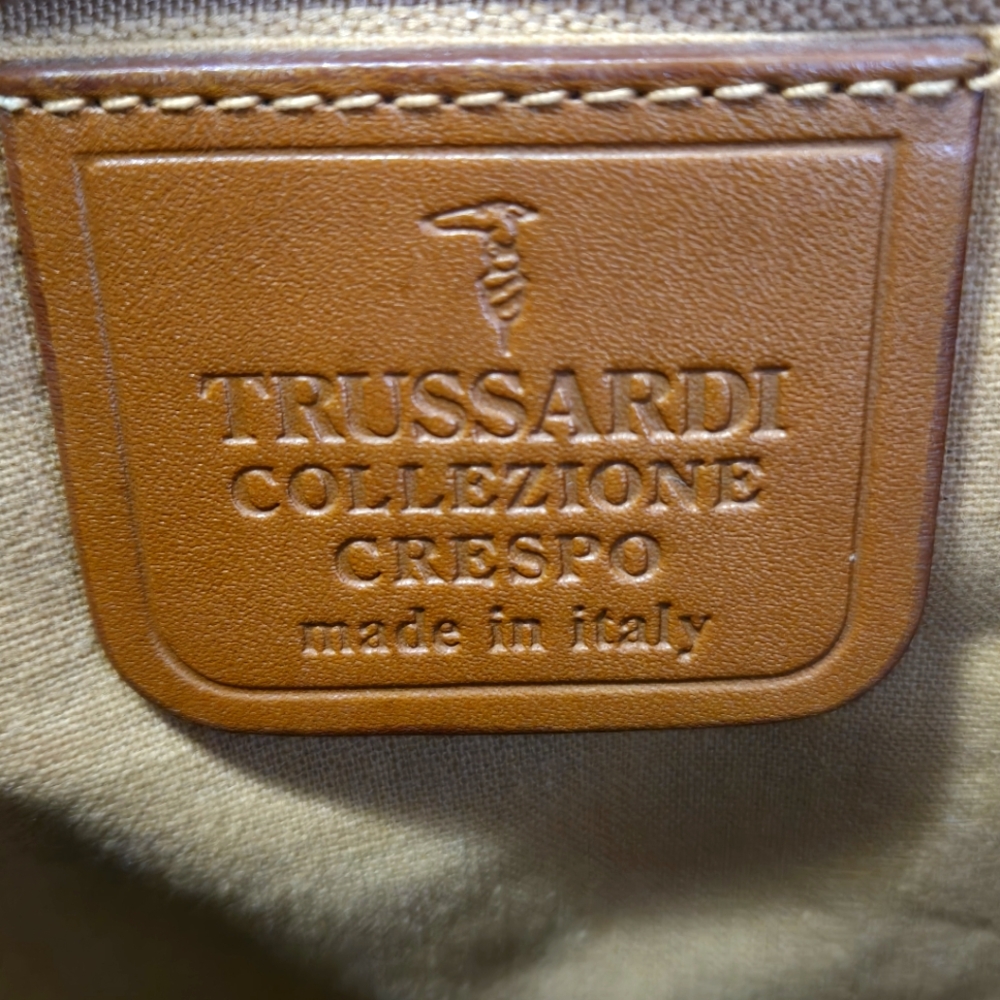 Trussardi-(Vintage) Collezione Crespo Canvas Leather Bucket Bag-EUC - Picture 6 of 15